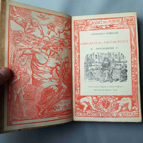 RABELAIS 3 volumi GARGANTUA E PANTAGRUELE 1925 FORMIGGINI classici del ridere
