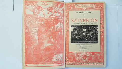 PETRONIO ARBITRO - SATYRICON 1920 FORMIGGINI xilografie BARBIERI classici ridere