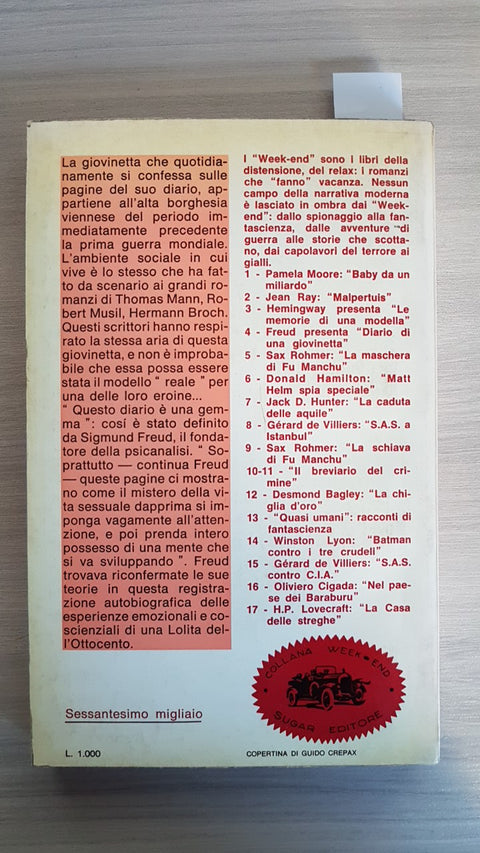 DIARIO DI UNA GIOVINETTA - FREUD - SUGAR - 1967