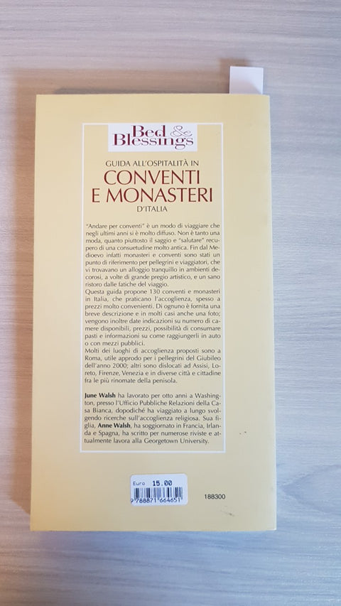 GUIDA ALL'OSPITALITA' IN CONVENTI E MONASTERI D'ITALIA - WALSH - LE LETTERE