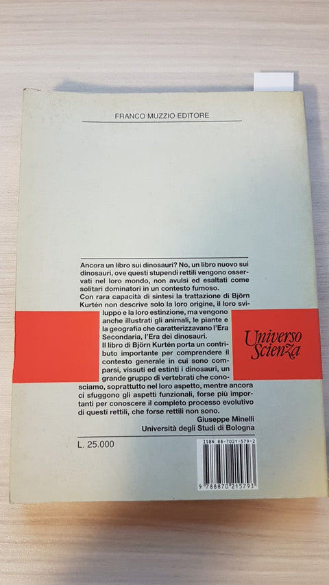 L'ETA' DEI DINOSAURI vita e morte dei grandi rettili - KURTEN - 1991 - MUZZIO