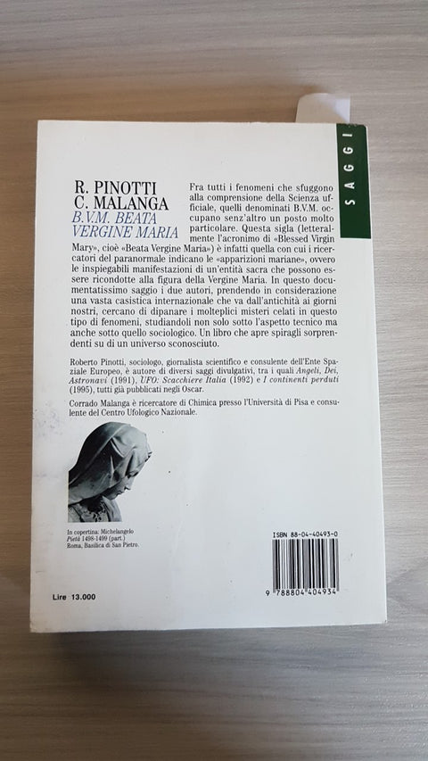 B.V.M. BEATA VERGINE MARIA LE MANIFESTAZIONI MARIANE IN UNA NUOVA LUCE - PINOTTI