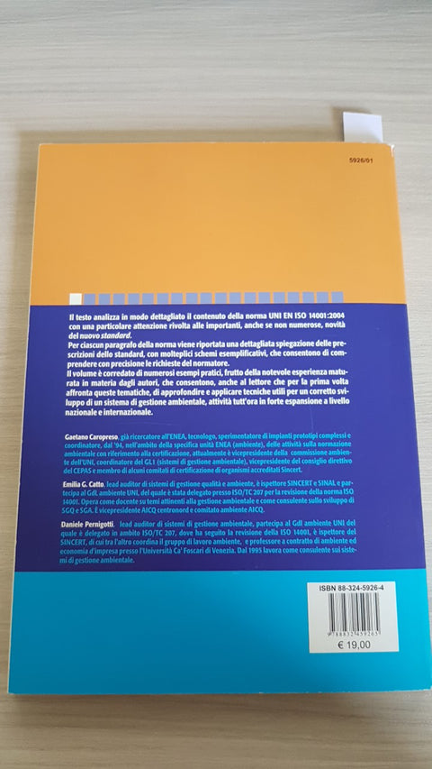 LA NUOVA UNI EN ISO 14001 - CAROPRESO 2006 IL SOLE 24 ORE gestione ambientale