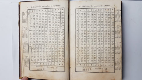 TABLES DE LOGARITHMES A CINQ DECIMALES d'Apres J. De Lalande 1874 HACHETTE