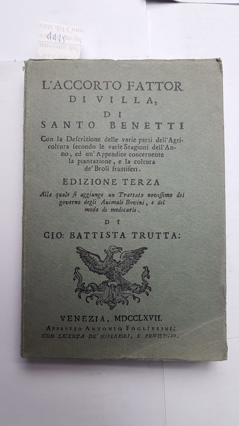 L'ACCORTO FATTOR DI VILLA di SANTO BENETTI agricoltura bovini ANASTATICA 1970