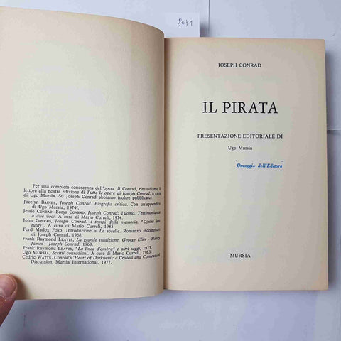 JOSEPH CONRAD Il pirata 1983 MURSIA biblioteca del mare