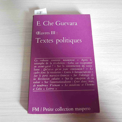 TEXTES POLITIQUES Oeuvres III CHE GUEVARA - MASPERO - 1968