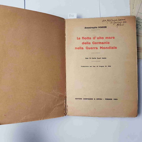 1923 LA FLOTTA D'ALTO MARE DELLA GERMANIA NELLA GUERRA MONDIALE + mappe Scheer