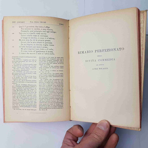 DANTE ALIGHIERI LA DIVINA COMMEDIA 1903 HOEPLI note di Scartazzini CON RIMARIO