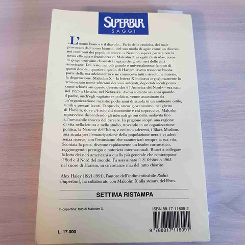 AUTOBIOGRAFIA DI MALCOM X con ALEX HALEY - SUPERBUR 1998 Harlem ghetto razzismo