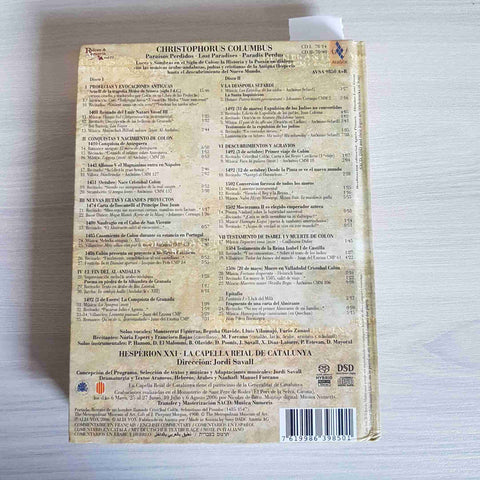 PARAISOS PERDIDOS CHRISTOPHORUS COLUMBUS 2 CD ALIAVOX 2006 cristoforo colombo