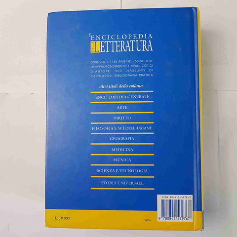 L'ENCICLOPEDIA DELLA LETTERATURA DE AGOSTINI 1997 con 1184 pagine e 150 schede