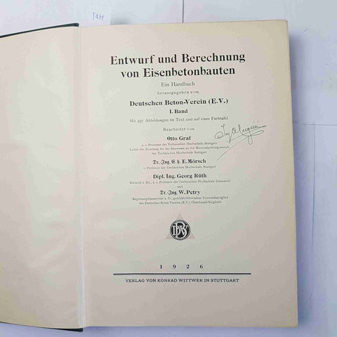 EISENBETONBAU 1 BAND entwurf und berechnung 1926 costruzioni in cemento armato