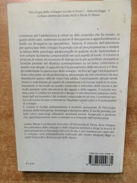 Emozioni e Disagio in Adolescenza - Lavinia Barone - 2004 - ed. Unicopli (6
