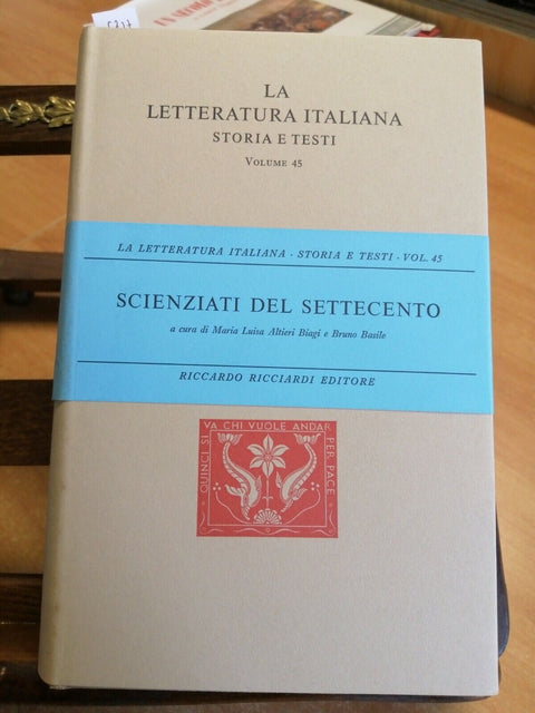 LA LETTERATURA ITALIANA - SCIENZIATI DEL SETTECENTO 1983 RICCIARDI VOL.45 (