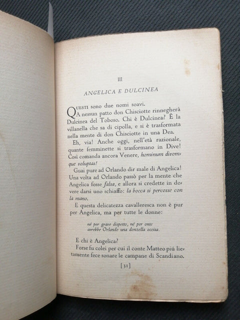 LA BELLA STORIA DI ORLANDO INNAMORATO E POI FURIOSO Panzini 1933 MONDADORI(