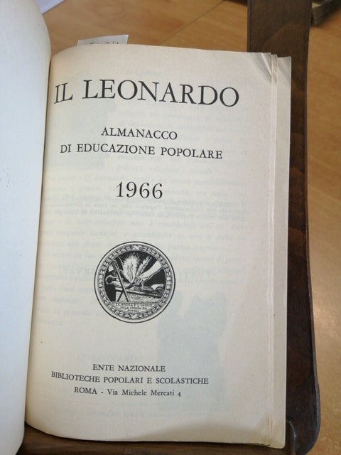 IL LEONARDO - ALMANACCO DI EDUCAZIONE POPOLARE - 1966 - ILLUSTRATO - (2424