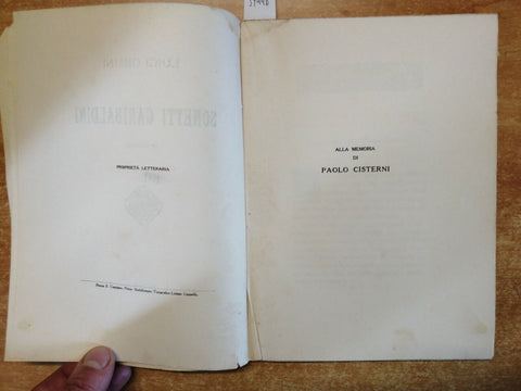 SONETTI GARIBALDINI - LUIGI ORSINI con dedica autografa a Vito Mussolini (5