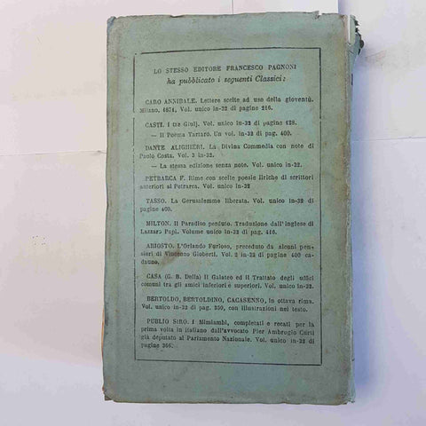 LIRICHE DI FRANCESCO PETRARCA e scelte poesie liriche 1876 PAGNONI volume unico