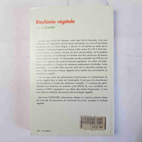 BIOCHIMIE VEGETALE 1996 J.-L. GUIGNARD - MASSON ABREGES biochimica vegetale