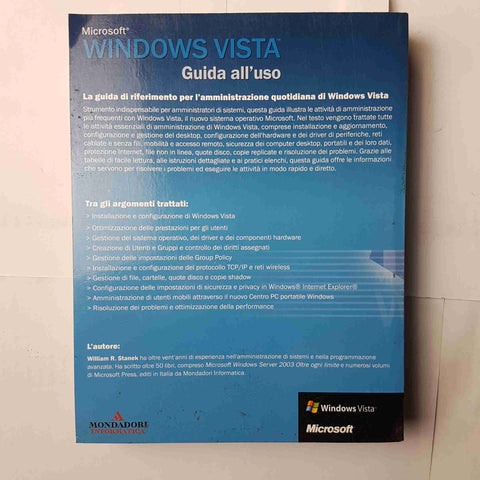 MICROSOFT WINDOWS VISTA guida all'uso STANEK 2007 MONDADORI INFORMATICA PC