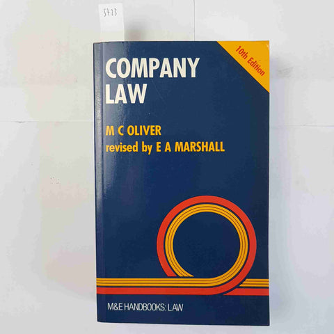 COMPANY LAW - Oliver Marshall 1987 M&E HANDBOOKS: LAW economia finanza