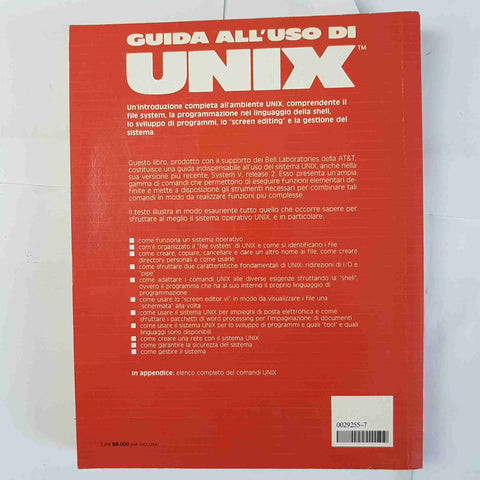 GUIDA ALL'USO DI UNIX kochan, wood 1987 MONDADORI elaboratori elettronici