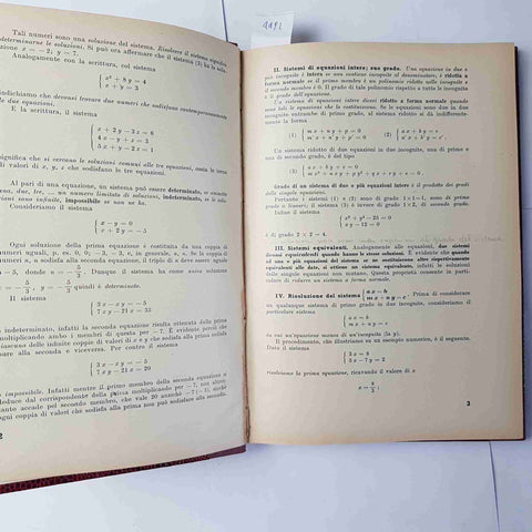 ELEMENTI DI ALGEBRA vol. 2 PER LICEO CLASSICO Adriano Maccone 1952 LATTES