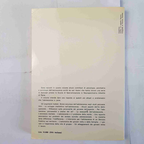 L'ADOLESCENZA psicologia, psichiatria e sociologia GIOVANNI LANZA 1983 PENSIERO