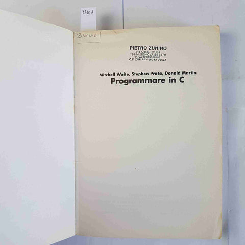 PROGRAMMARE IN C Sams TECNICHE NUOVE 1985  Waite Prata Martin