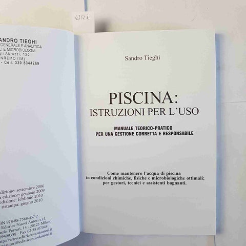 PISCINA ISTRUZIONI PER L'USO manuale teorico pratico 2010 SANDRO TIEGHI