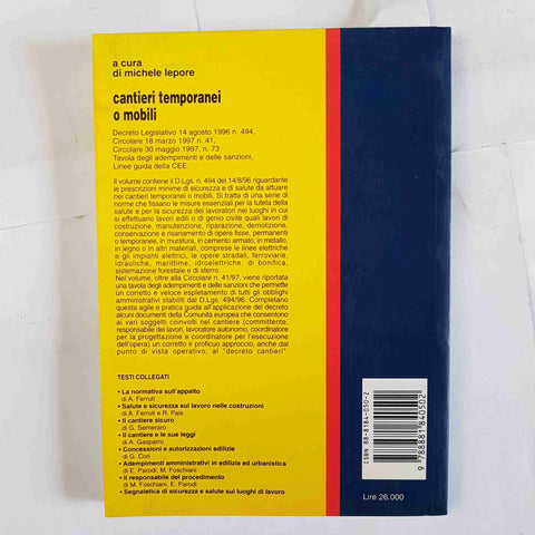 CANTIERI TEMPORANEI O MOBILI Michele Lepore 1998 EPC LIBRI EDILIZIA