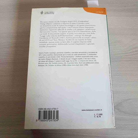 UFO - TUTTA LE VERITA' SUGLI EXTRATERRESTRI - Roberto Pinotti - 2001 BOMPIANI