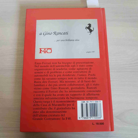 FERRARI L'UNICO - GINO RANCATI - GIORGIO NADA - 1988 enzo maranello cavallino