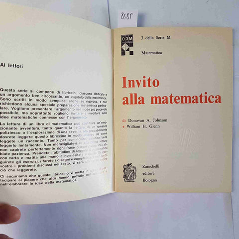 INVITO ALLA MATEMATICA Johnson Glenn ZANICHELLI 1976