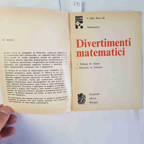 DIVERTIMENTI MATEMATICI Johnson Glenn ZANICHELLI 1977