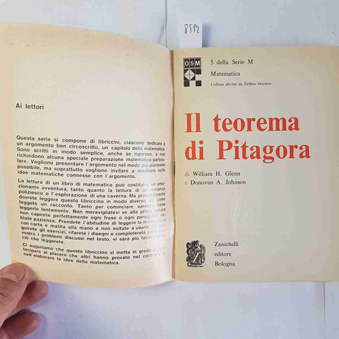 IL TEOREMA DI PITAGORA Johnson Glenn ZANICHELLI 1977