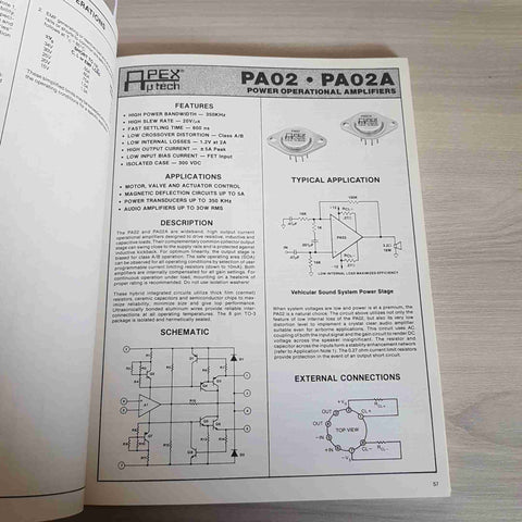 HIGH PERFORMANCE AMPLIFIER HANDBOOK - APEX manuale amplificatore