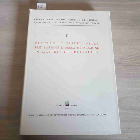PROBLEMI GIURIDICI DELLA PREVENZIONE E REPRESSIONE IN MATERIA SPETTACOLO Giuffrè