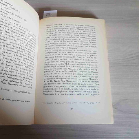 LA MASSONERIA OGGI CRONACA, REALTA' IDEE - MORAMARCO - DE VECCHI EDITORE - 1981