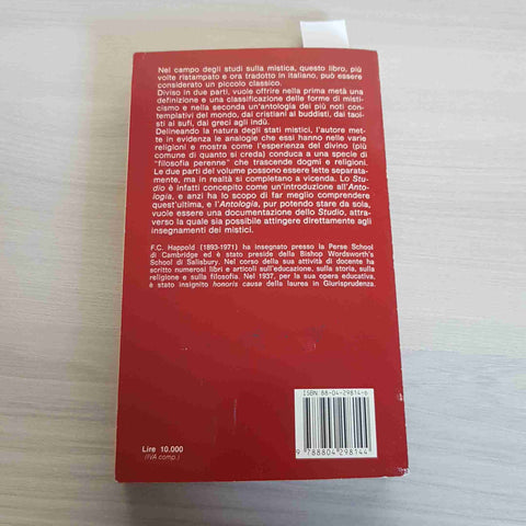 MISTICISMO STUDIO E ANTOLOGIA - F.C. HAPPOLD - MONDADORI - 1987