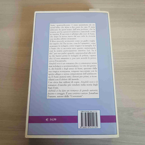 AMABILI RESTI - ALICE SEBOLD - EDIZIONI EO - 2007