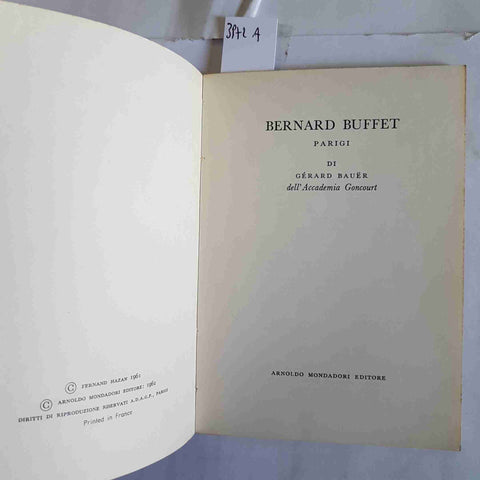 BERNARD BUFFET Parigi 1962 La tavolozza MONDADORI 15 piccole riproduzioni colori