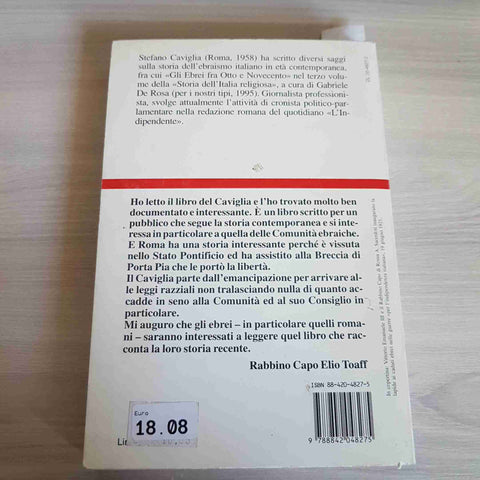 L'identità salvata GLI EBREI DI ROMA 1870-1938 Stefano Caviglia 1996 LATERZA