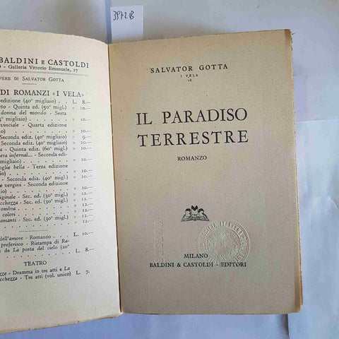 SALVATOR GOTTA autografato! IL PARADISO TERRESTRE 1935 BALDINI & CASTOLDI