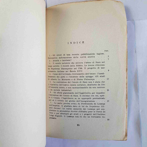 IL CANALE DI SUEZ E LE RIVENDICAZIONI ITALIANE 1940 ANTONIO MONTI Seli
