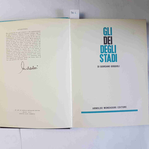 GLI DEI DEGLI STADI Giordano Goggioli 1961 MONDADORI sport olimpiadi ippica
