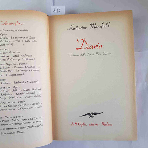 KATHERINE MANSFIELD - DIARIO 1963 DALL'OGLIO