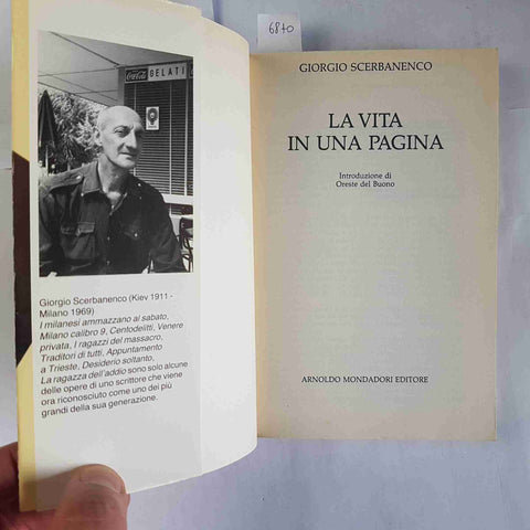 GIORGIO SCERBANENCO La vita in una pagina OSCAR MONDADORI ORIGINALS 1989 raro!!!