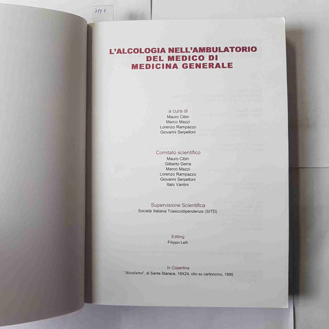 L'ALCOLOGIA NELL'AMBULATORIO DEL MEDICO DI MEDICINA GENERALE 2001 LEARDINI